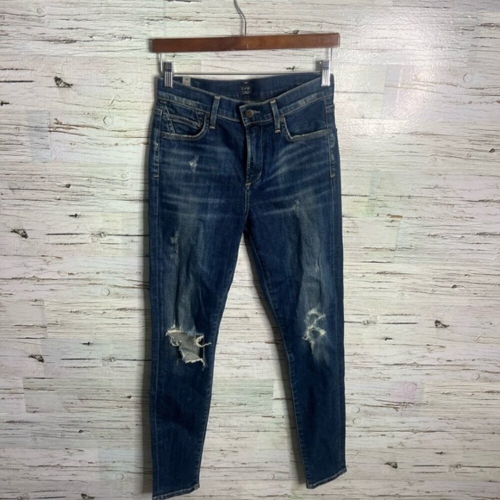 Citizens of Humanity Rocket Ankle Skinny Jeans 26 distressed high rise